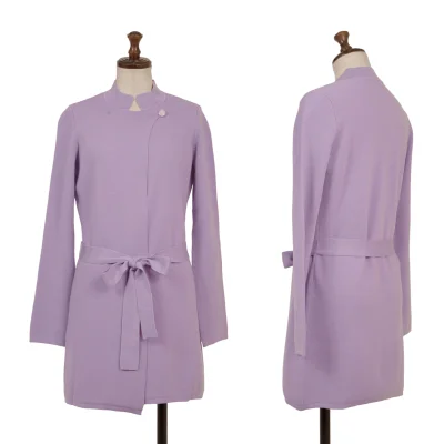 NARACAMICIE Blended Fabric Stand Collar Knit Cardigan