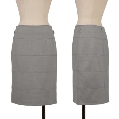 NARACAMICIE Mixed Fabric Switching A-line Skirt