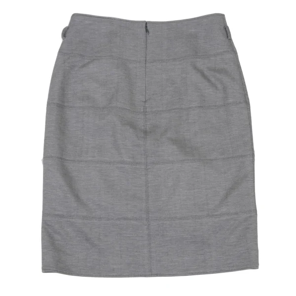 NARACAMICIE Mixed Fabric Switching A-line Skirt K-174815_007