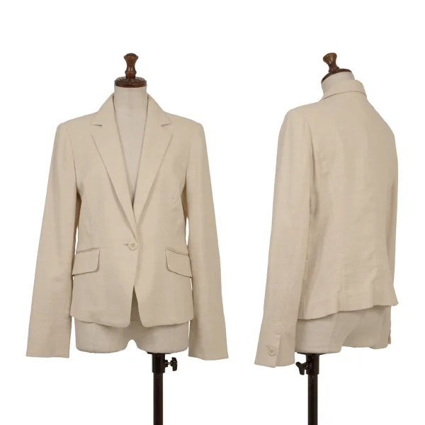NARACAMICIE Cotton Blend Lame Tailored Jacket Beige 2 K-174817_001