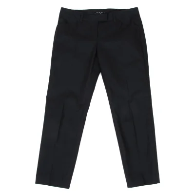 Theory Stretch Cotton Center Pleat Tapered Pants