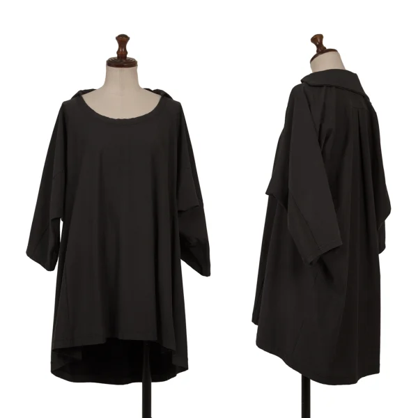 Y's Cotton Blend Dolman Drape Top Black 2 K-174821_001