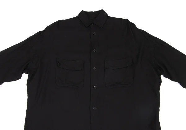B Yohji Yamamoto Rayon Cotton Double Pocket Shirt K-174822_003
