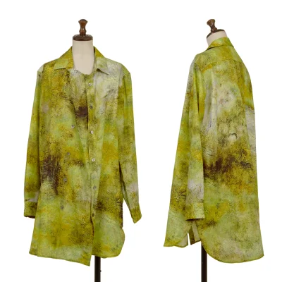 Y's Graphic Printed Double Button Wool Shirt