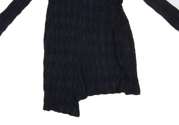 Y's Check Pattern Wool Cotton Knit Tunic K-174825_007
