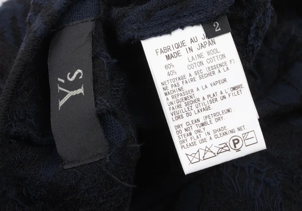 Y's Check Pattern Wool Cotton Knit Tunic K-174825_014