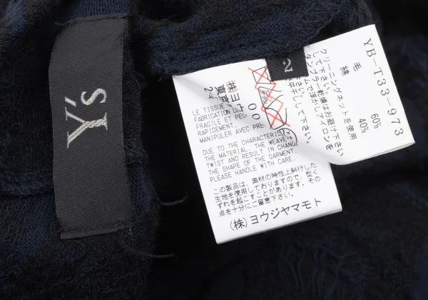 Y's Check Pattern Wool Cotton Knit Tunic K-174825_015