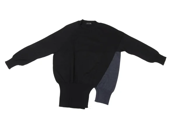 RISMAT by Y's Asymmetric Bi-color Panel Knit Sweater K-174829_002