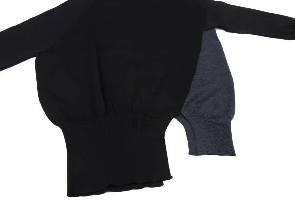 RISMAT by Y's Asymmetric Bi-color Panel Knit Sweater K-174829_007