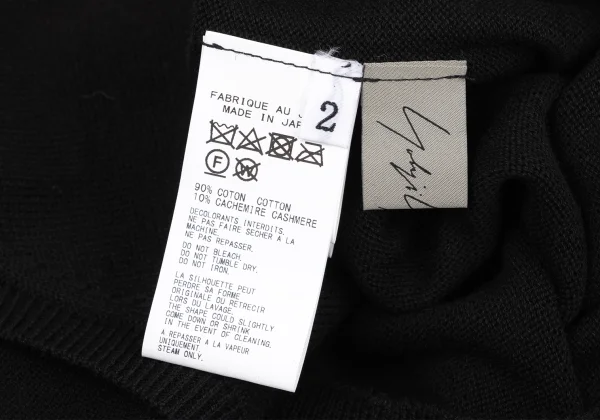 Yohji Yamamoto FEMME Cashmere Blended Cotton Knit Sweater K-174833_012
