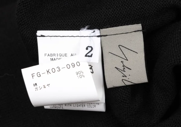 Yohji Yamamoto FEMME Cashmere Blended Cotton Knit Sweater K-174833_013