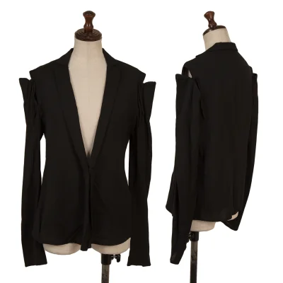 Yohji Yamamoto NOIR Wool Rayon Open Shoulder Jacket