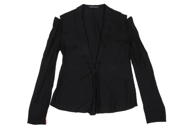 Yohji Yamamoto NOIR Wool Rayon Open Shoulder Jacket K-174834_002