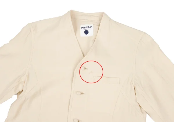 Plantation Cotton Linen Collarless Jacket K-174840_003