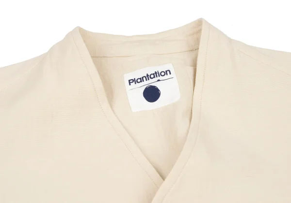 Plantation Cotton Linen Collarless Jacket K-174840_005
