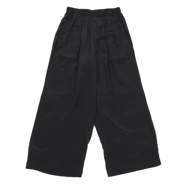 Plantation Silk Tuck Wide Pants Black M K-174841_001