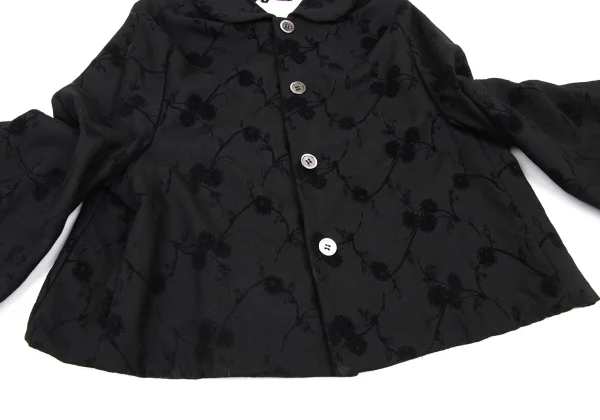 tricot COMME des GARCONS Flocked Floral Print Wool Jacket K-174842_009