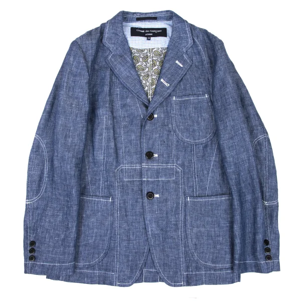 COMME des GARCONS HOMME Stitch Linen Jacket  Blue XS K-174844_001