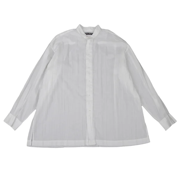 ISSEY MIYAKE MEN WHITE LABEL Wrinkle Pleated Band-Collar Shirt White 3 K-174851_001