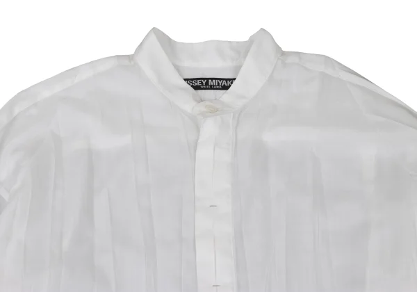 ISSEY MIYAKE MEN WHITE LABEL Wrinkle Pleated Band-Collar Shirt K-174851_002