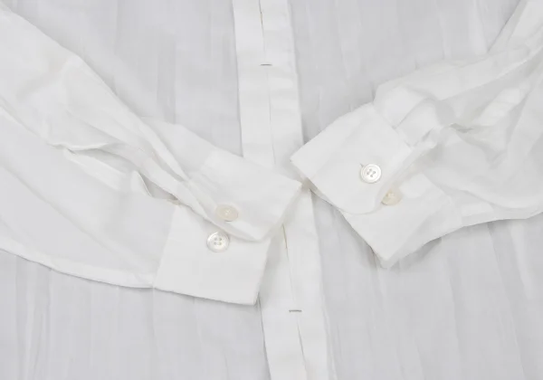 ISSEY MIYAKE MEN WHITE LABEL Wrinkle Pleated Band-Collar Shirt K-174851_006