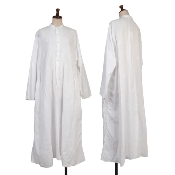 ASHA BY MDS Embroidered Pullover Band-Collar Shirt Dress White M K-174852_001
