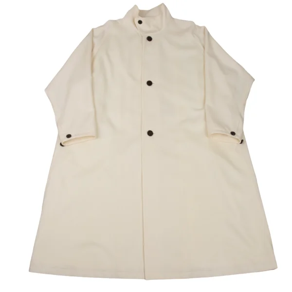CABaN Wool Gabardine Stand-Collar Coat Ivory M K-174854_001