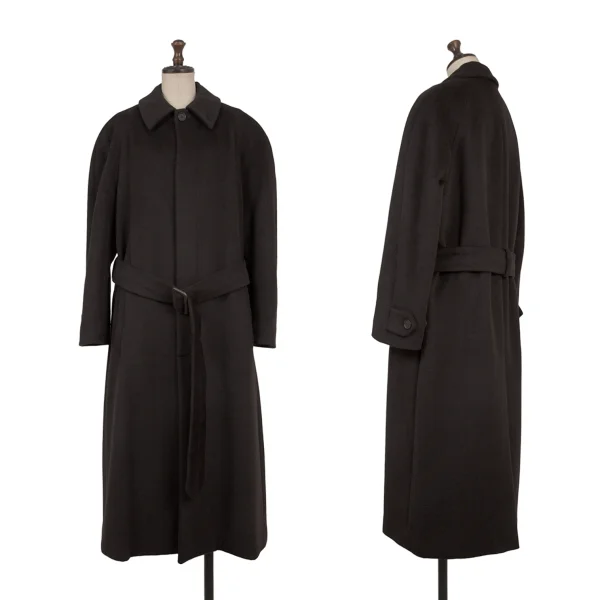 GIORGIO ARMANI Brushed Wool Fly Front Coat Brown S-M K-174866_001