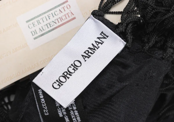 GIORGIO ARMANI Wool Botanical Jacquard Fringe Stole K-174868_009