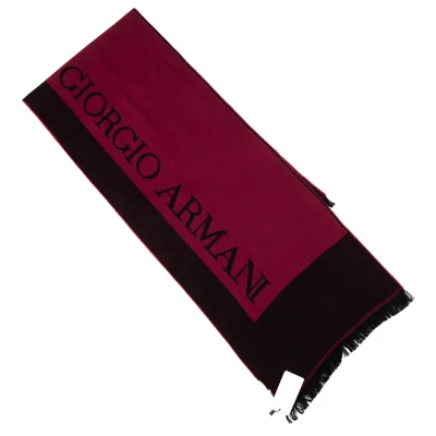 GIORGIO ARMANI Wool Bicolor Logo Jacquard Stole