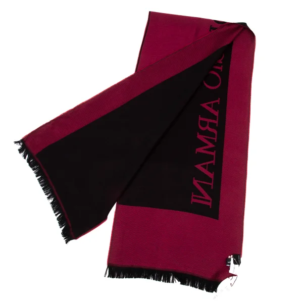 GIORGIO ARMANI Wool Bicolor Logo Jacquard Stole K-174869_005