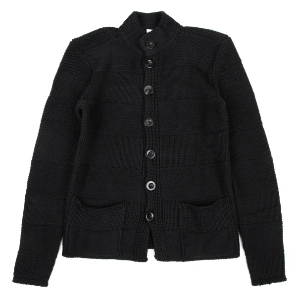 ARMANI COLLEZIONI Cotton Blend Switching Cardigan Charcoal 46 K-174872_001