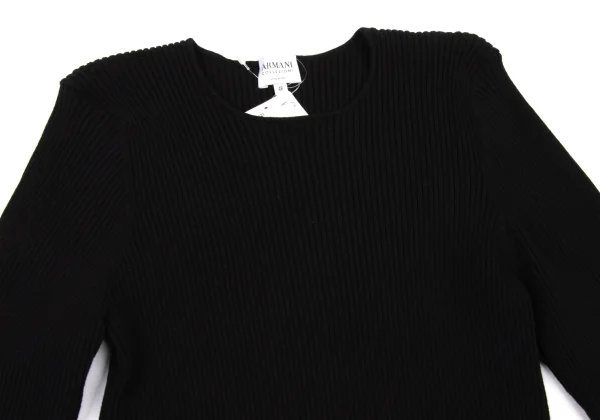 ARMANI COLLEZIONI Rayon Poly Blend Ribbed Knit Top K-174874_002