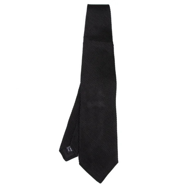GIORGIO ARMANI Bias Woven Silk Tie Black  K-174886_001