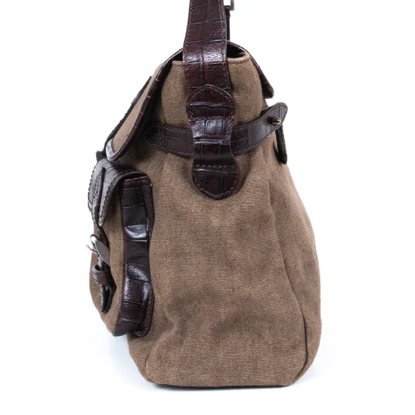 GIORGIO ARMANI Leather Switching Messenger Bag K-174888_006