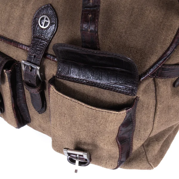 GIORGIO ARMANI Leather Switching Messenger Bag K-174888_011