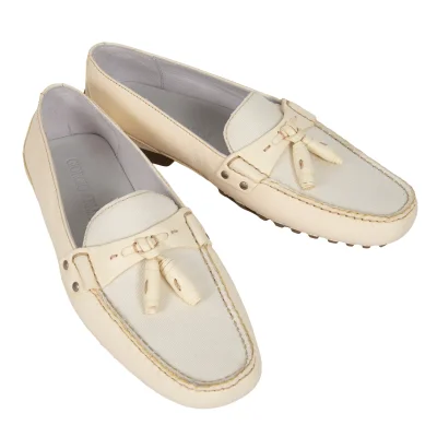 GIORGIO ARMANI Canvas Combination Leather Driving Shoes