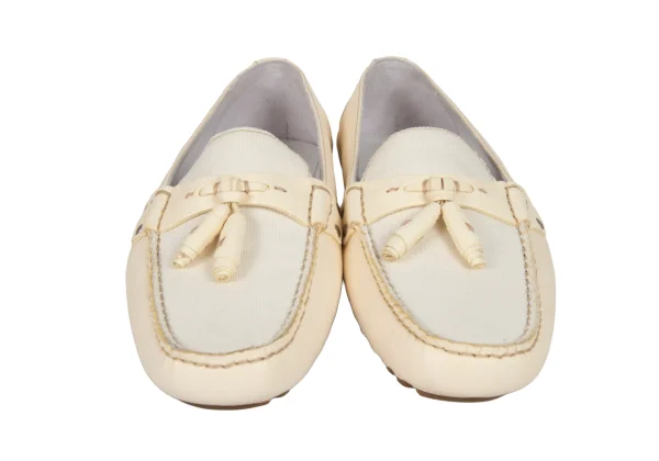 GIORGIO ARMANI Canvas Combination Leather Driving Shoes K-174891_002