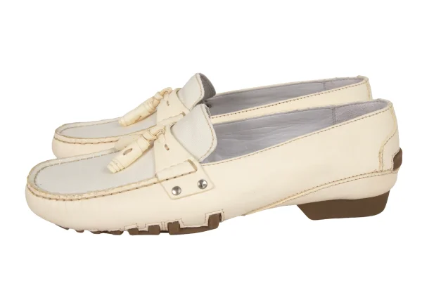 GIORGIO ARMANI Canvas Combination Leather Driving Shoes K-174891_003