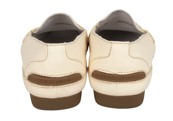 GIORGIO ARMANI Canvas Combination Leather Driving Shoes K-174891_004