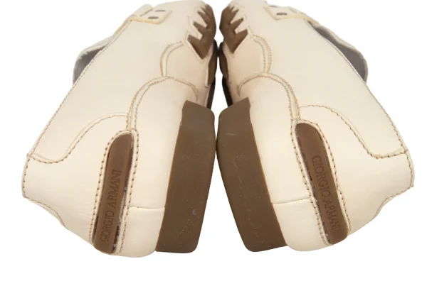 GIORGIO ARMANI Canvas Combination Leather Driving Shoes K-174891_010