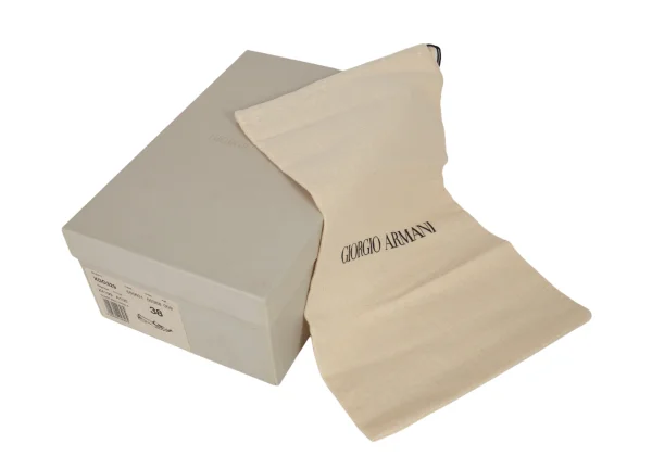 GIORGIO ARMANI Canvas Combination Leather Driving Shoes K-174891_014