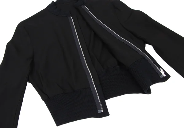 Yohji Yamamoto FEMME Wool Cutting Ribbed Switching Blouson K-174905_009
