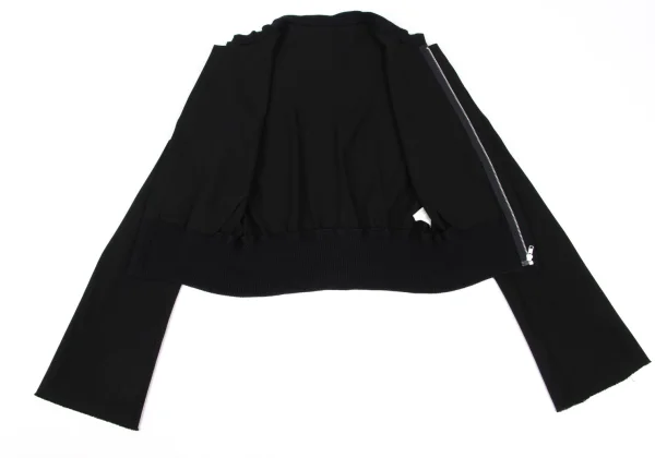 Yohji Yamamoto FEMME Wool Cutting Ribbed Switching Blouson K-174905_010