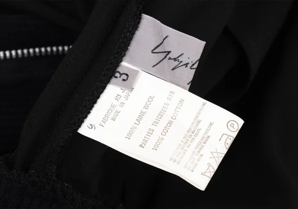 Yohji Yamamoto FEMME Wool Cutting Ribbed Switching Blouson K-174905_013