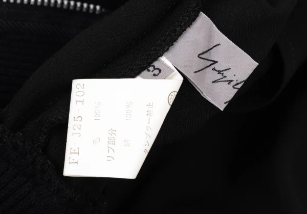 Yohji Yamamoto FEMME Wool Cutting Ribbed Switching Blouson K-174905_014