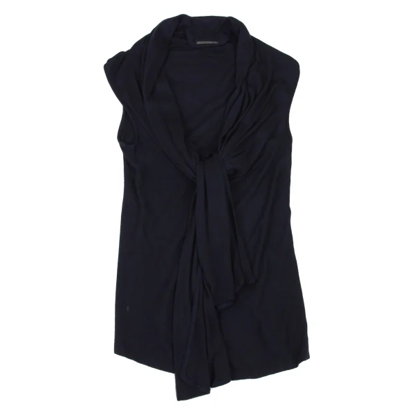 Yohji Yamamoto NOIR Draped Neck Rayon Silk Sleeveless Top  K-174907_002