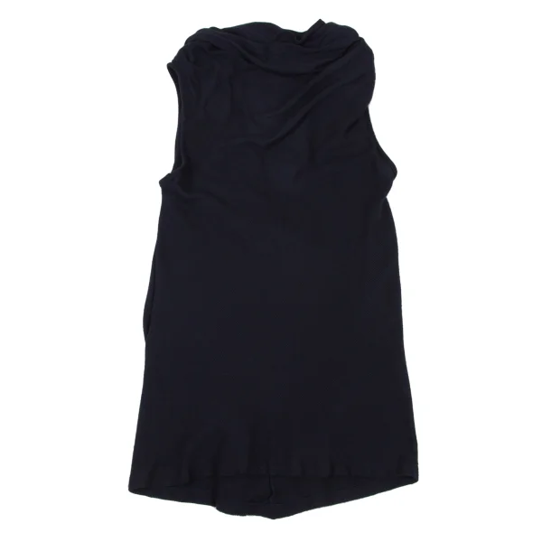 Yohji Yamamoto NOIR Draped Neck Rayon Silk Sleeveless Top  K-174907_011