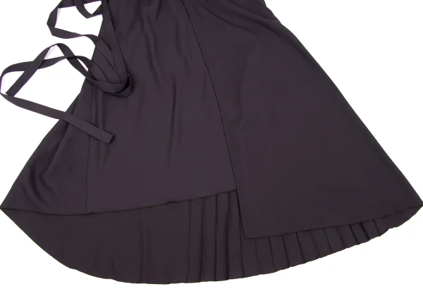 Jean Paul GAULTIER FEMME Wool Gabardine Side Pleated Wrap Shoulder Dress K-174911_005