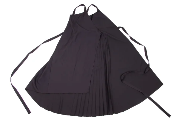 Jean Paul GAULTIER FEMME Wool Gabardine Side Pleated Wrap Shoulder Dress K-174911_006